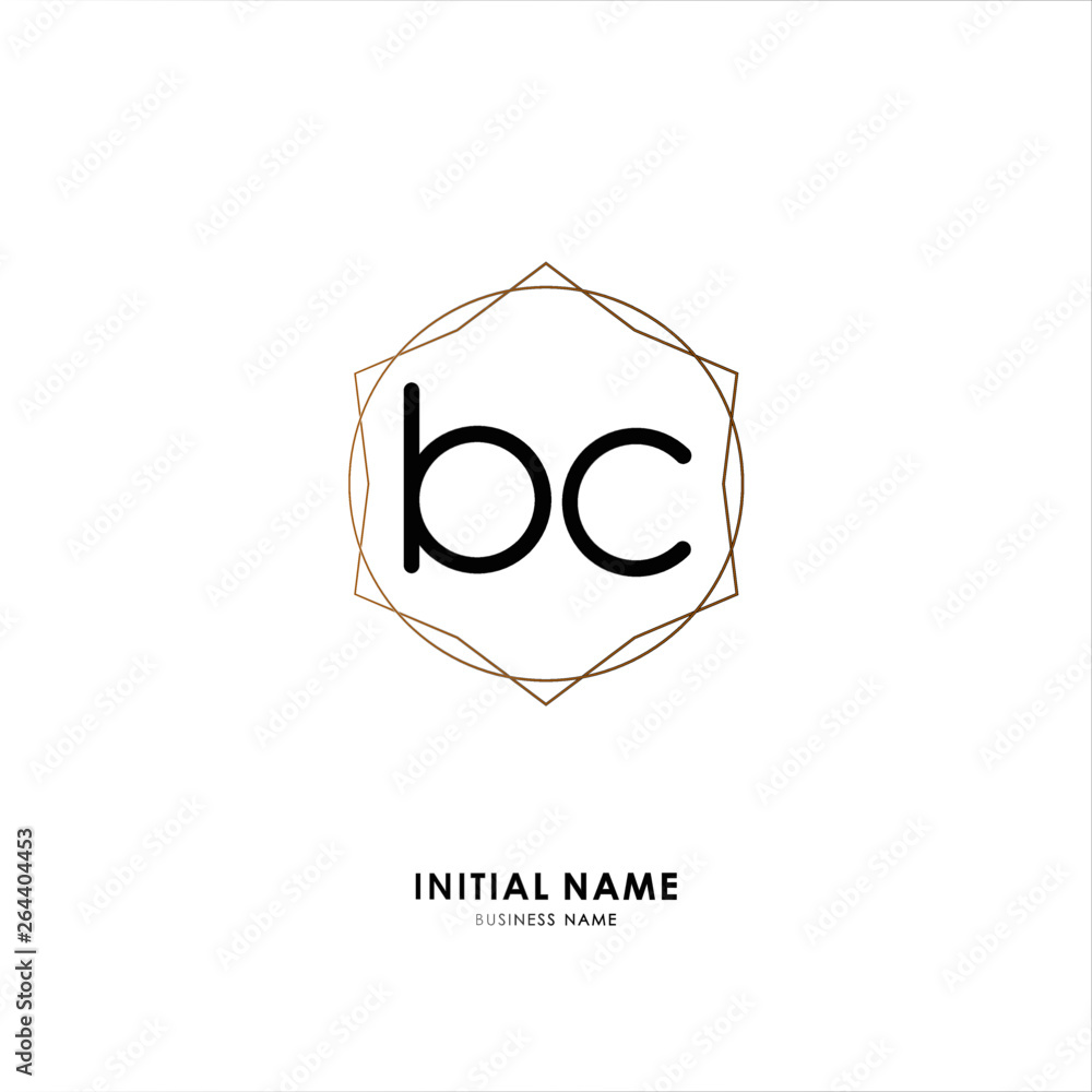 Obraz premium B C BC Initial logo letter with minimalist concept. Vector with scandinavian style logo.
