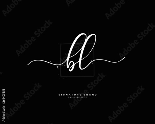 B L BL initial logo handwriting template vector