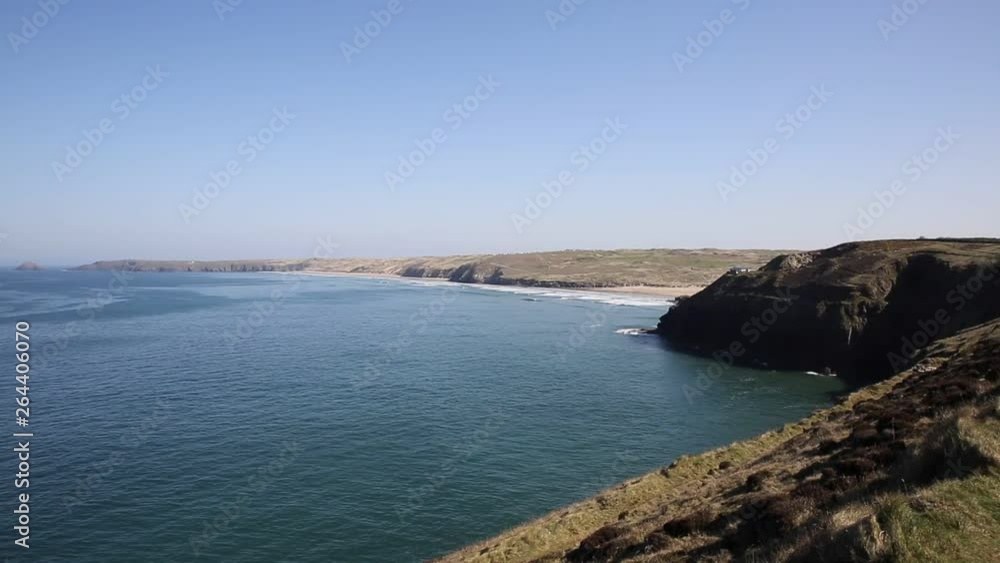 Perranporth coast view North Cornwall UK Perranporth coast view North Cornwall UK