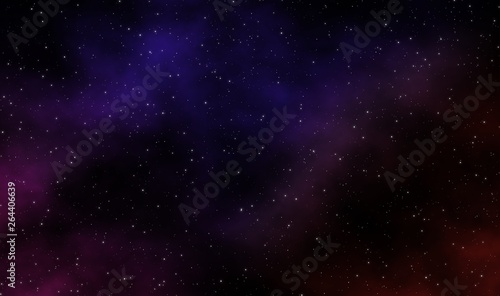 Space scape design with gas clouds and stars field