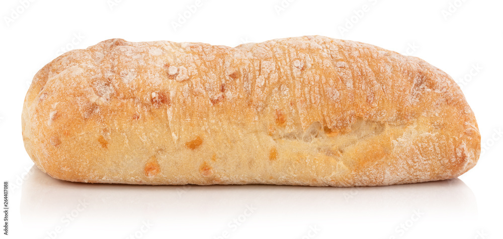 Ciabatta (Italian bread), isolated on a white background