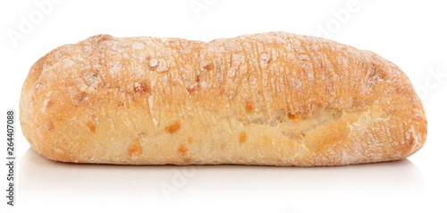 Ciabatta (Italian bread), isolated on a white background