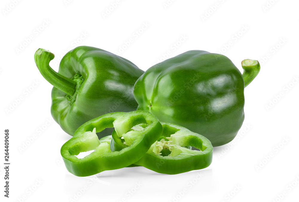 Green pepper full depth of field on white background Green pepper full depth of field on white background
