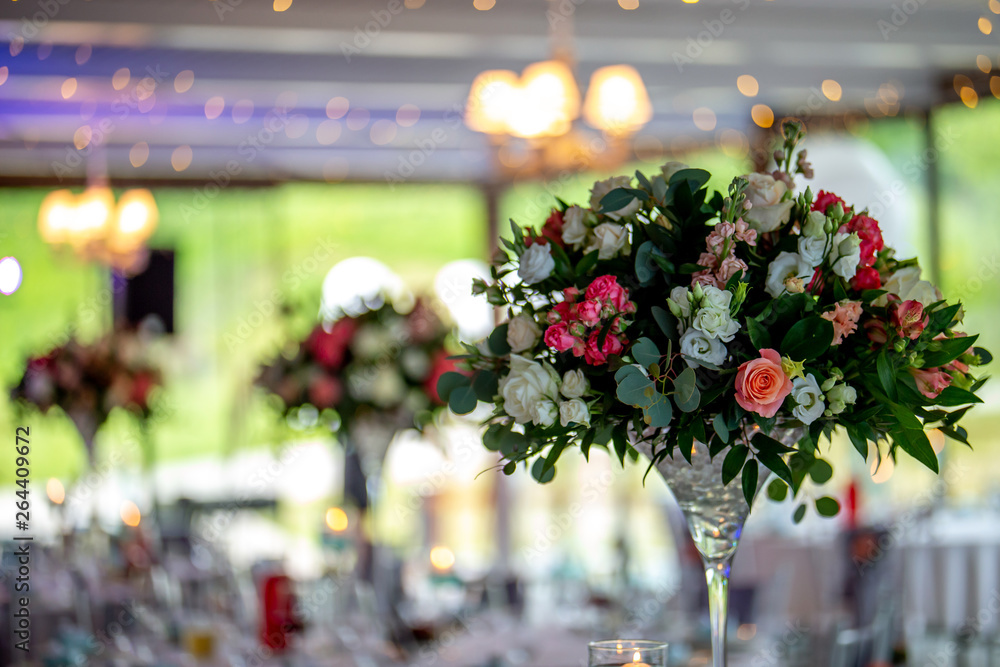 Wedding table decorated with flowers Wedding table decorated with flowers