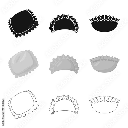 Isolated object of products  and cooking sign. Set of products  and appetizer vector icon for stock.