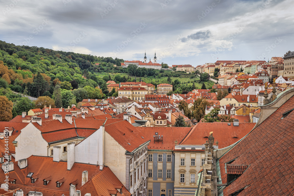 Red tiled roofs of old Prague.