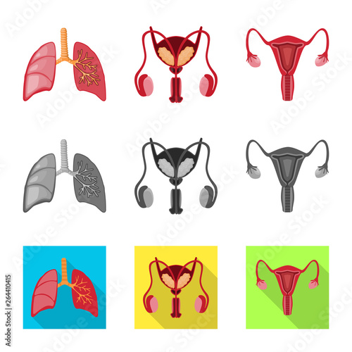 Isolated object of biology and scientific sign. Collection of biology and laboratory stock vector illustration.