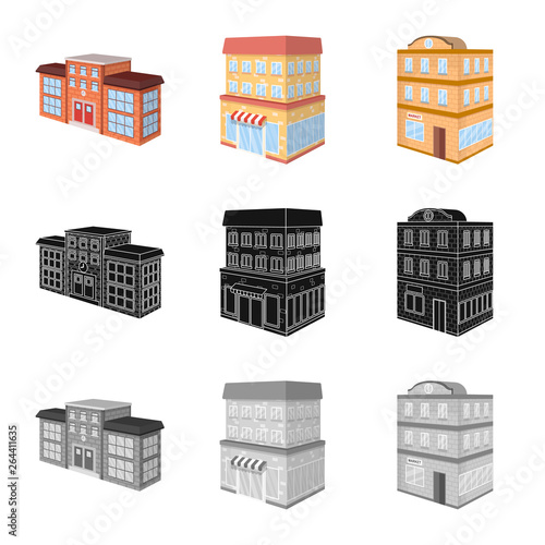 Vector illustration of construction and building sign. Set of construction and estate stock symbol for web.
