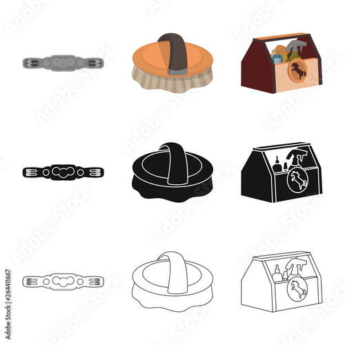 Isolated object of equipment and riding symbol. Collection of equipment and competition vector icon for stock.
