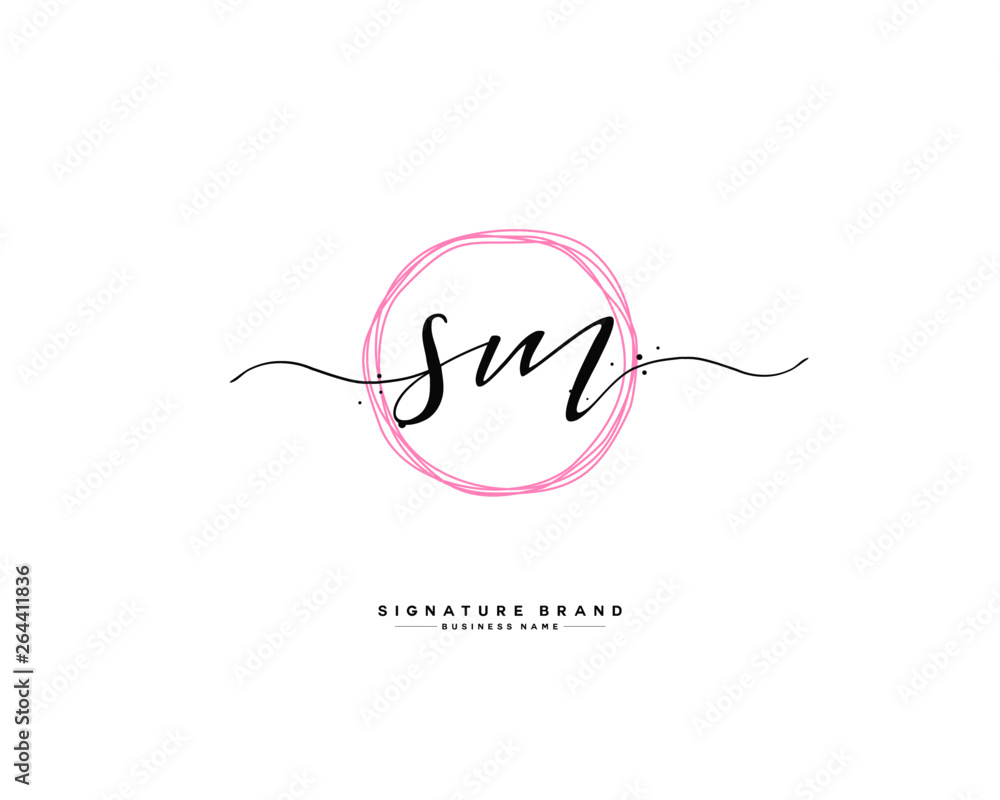 S M SM initial logo handwriting template vector S M SM initial logo handwriting template vector
