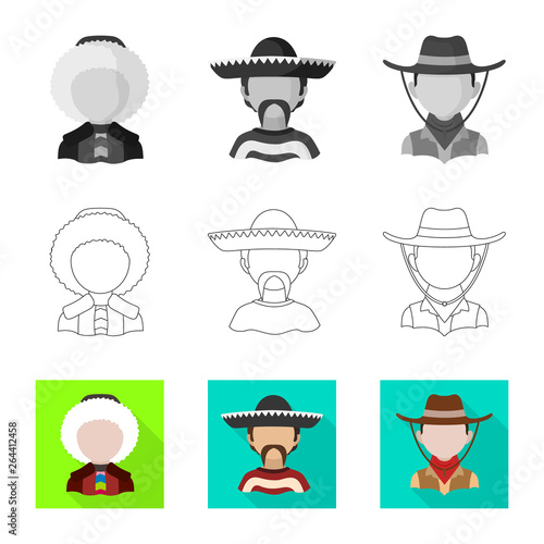 Isolated object of imitator and resident sign. Collection of imitator and culture stock vector illustration.