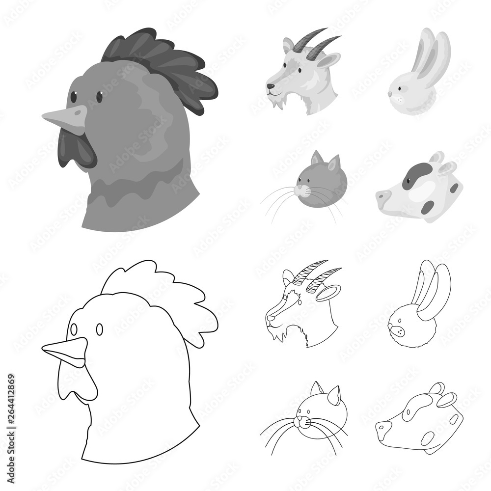 Obraz premium Isolated object of agriculture and breeding icon. Collection of agriculture and organic stock vector illustration.