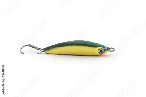 Fishing spoon-bait with a threefold hook