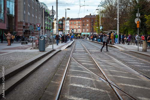 Dublin, Ireland – March 2019. Streets and buildings of historical city Dublin, capital of Ireland