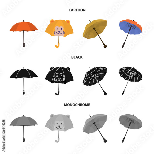 Isolated object of protection and closed icon. Collection of protection and rainy stock vector illustration.