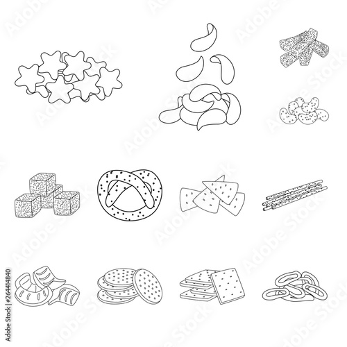 Isolated object of product and menu symbol. Set of product and flavor stock vector illustration.