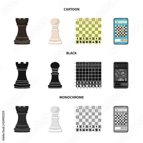 Vector illustration of checkmate and thin sign. Collection of checkmate and target vector icon for stock.