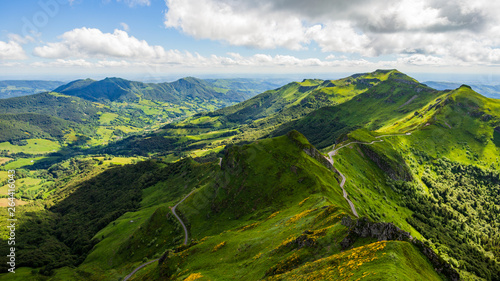 Volcanic mountains viewed  from Puy Mary