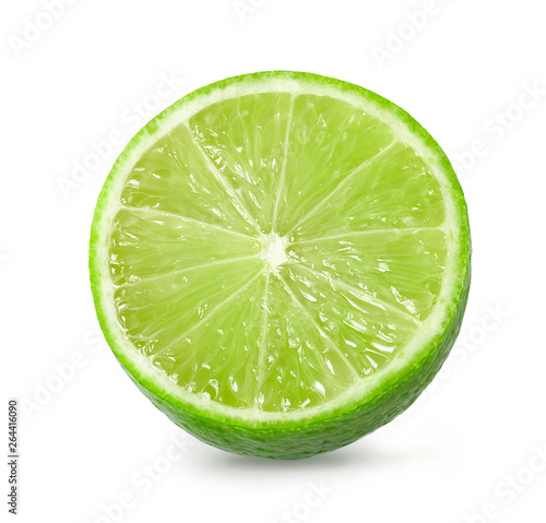 Lime half isolated on white background.