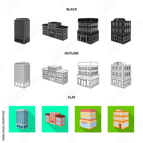 Vector design of construction and building icon. Collection of construction and estate stock symbol for web.