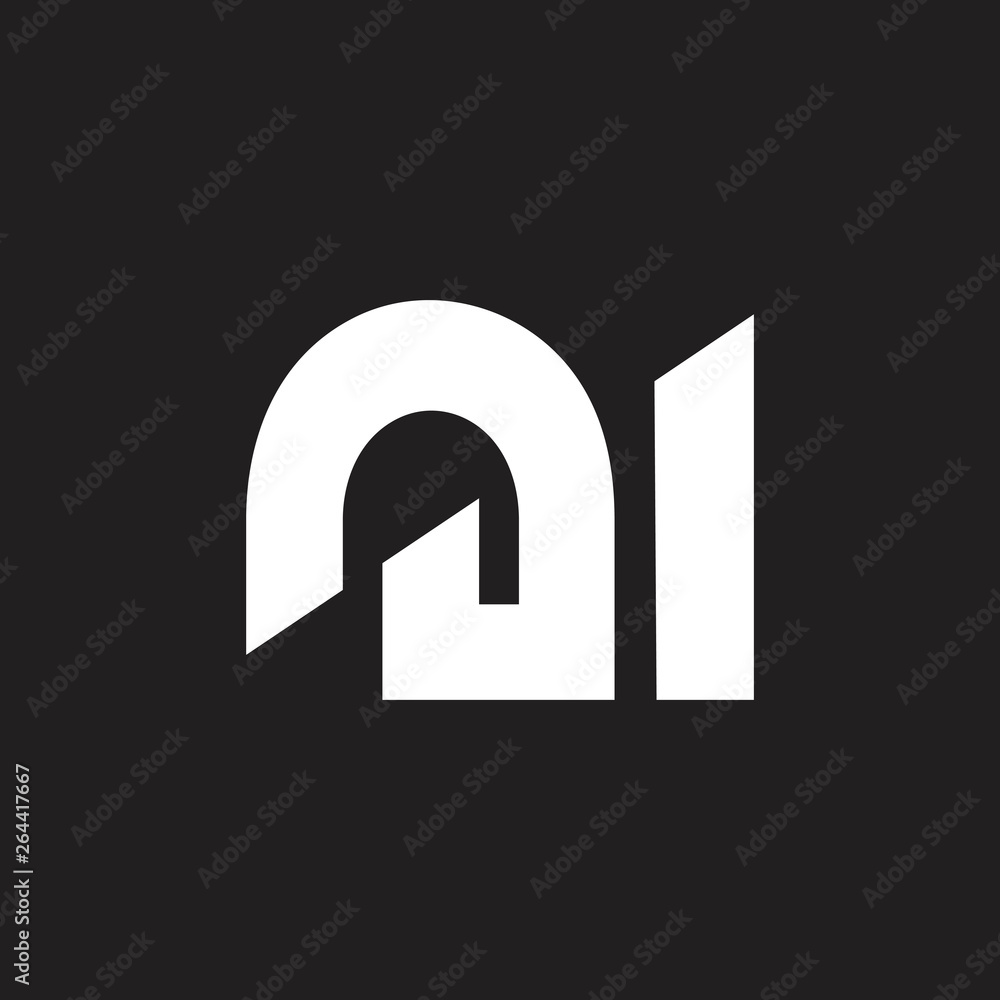 letters ni simple geometric logo vector letters ni simple geometric logo vector