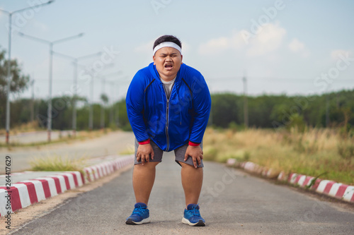 Fat man, he is tired of running