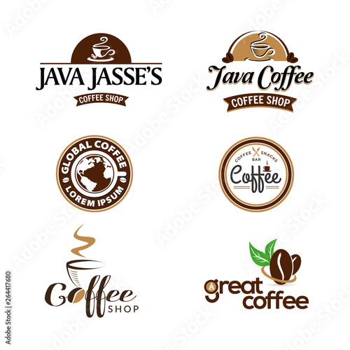 Coffee Shop Business Logo Set Collection