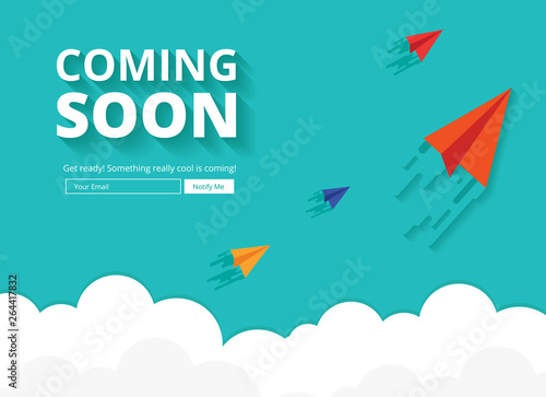 Coming soon website template. Coming soon landing page design. Coming soon page for a new website. We are launching soon – Illustration