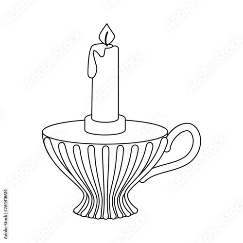 Isolated object of candle and candlestick  icon. Collection of candle and retro stock symbol for web.