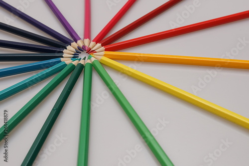 a group of colered pencils photo