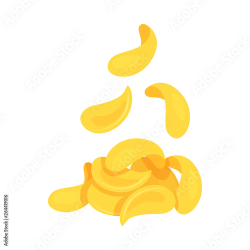 Isolated object of chips and potato  logo. Collection of chips and onion stock vector illustration.