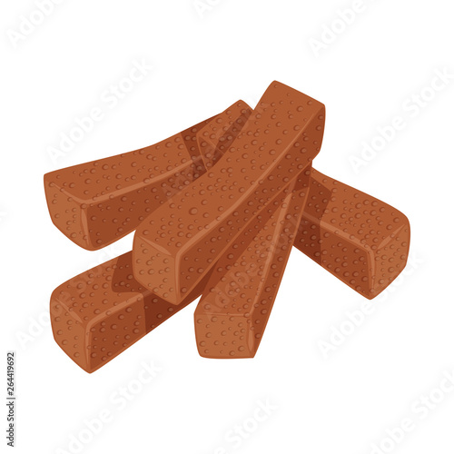 Isolated object of croutons  and bread sign. Set of croutons  and crackers  stock vector illustration.