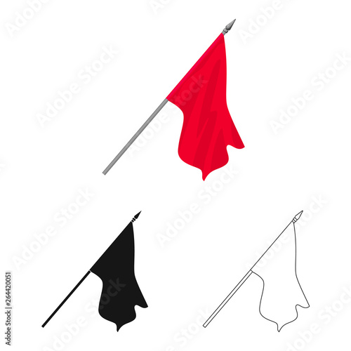 Vector illustration of flag and cloth logo. Set of flag and material vector icon for stock.