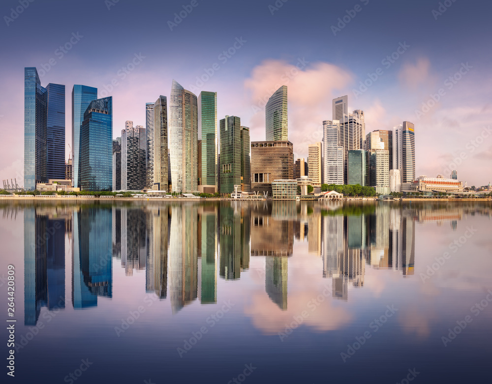 Fototapeta premium Business district and Marina bay in Singapore