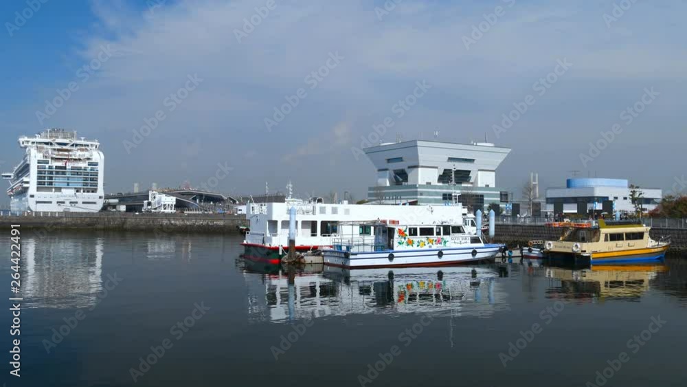 Scenery of port in Yokohama bay, Japan Scenery of port in Yokohama bay, Japan