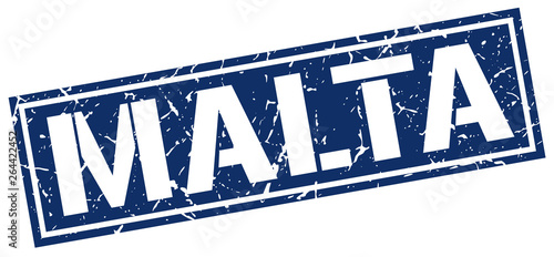 Malta blue square stamp