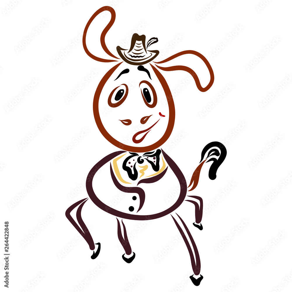 Funny dumbfounded donkey in classic suit and hat Funny dumbfounded donkey in classic suit and hat