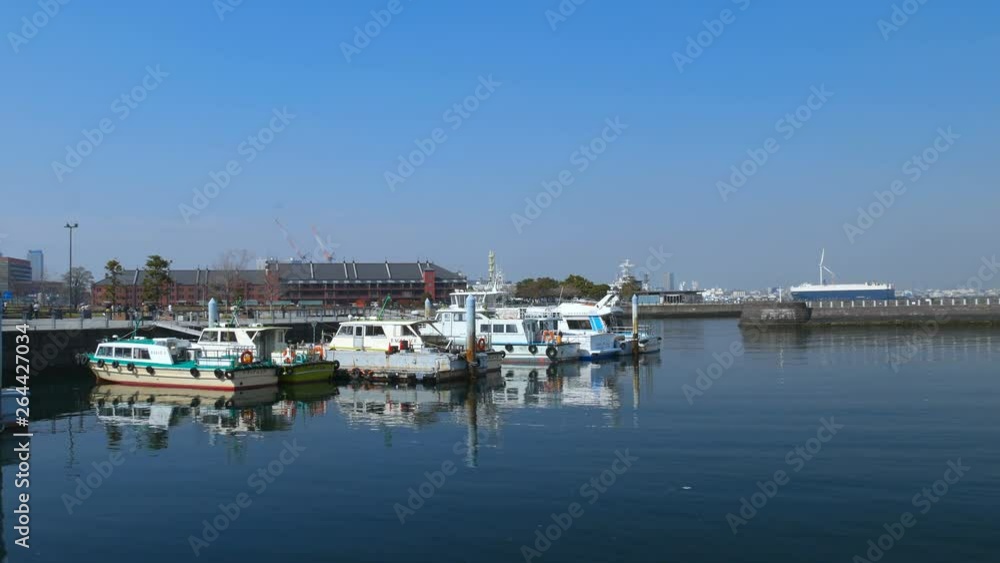 Scenery of port in Yokohama bay, Japan Scenery of port in Yokohama bay, Japan