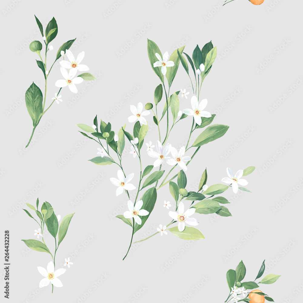 Fototapeta watercolor flowers set,It's perfect for greeting cards,wedding invitation, wedding design