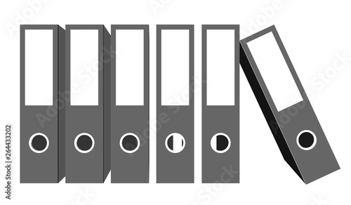 office folders on white background
