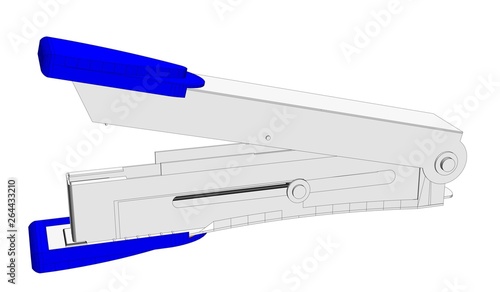 blue stapler isolated on white background