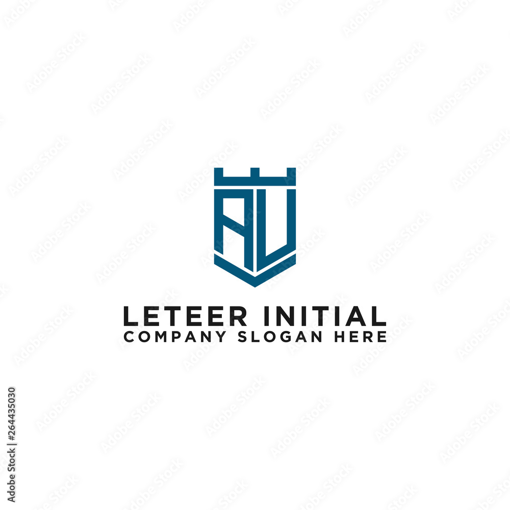 AU letters Initial icons / Monogram.- Vector inspiration logo design - Vector