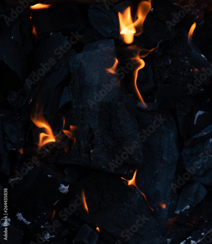 Burning coals background texture