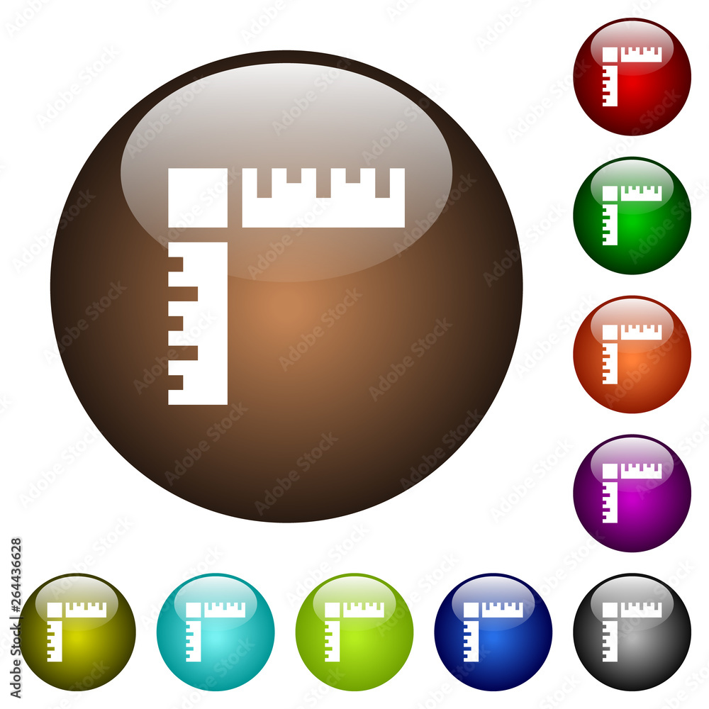 Page rulers color glass buttons