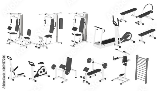 Vector exercise machine set
