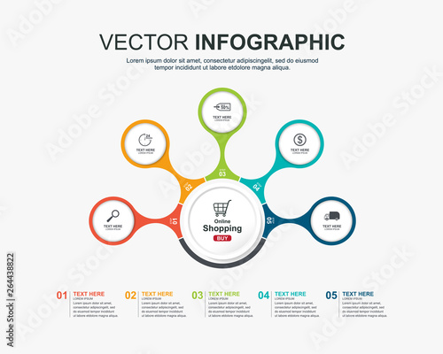 infographic elements design with 5 options
