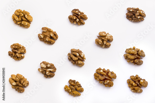 walnuts, white background
