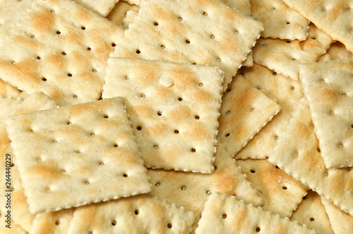 Foto Close up of saltine crackers filling entire image, also known as soda and soup crackers