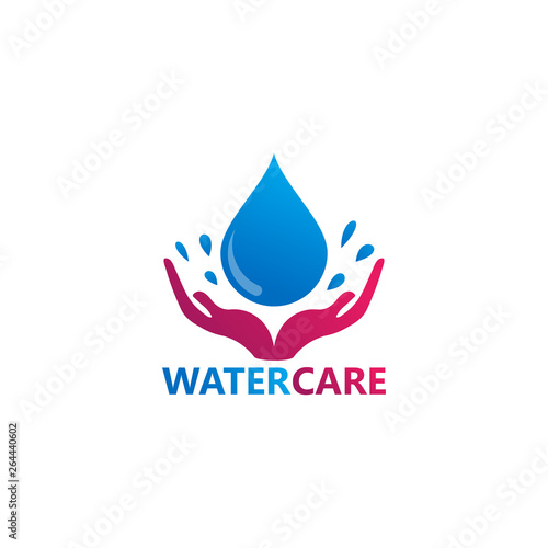 Water Care Logo Template Design Vector, Emblem, Design Concept, Creative Symbol, Icon