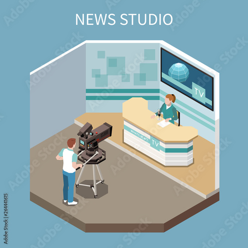 Telecommunication Isometric Composition